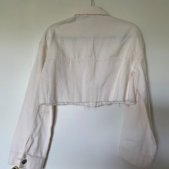 Veste jean courte à manches longues blanc cassé - Picture 3 of 4